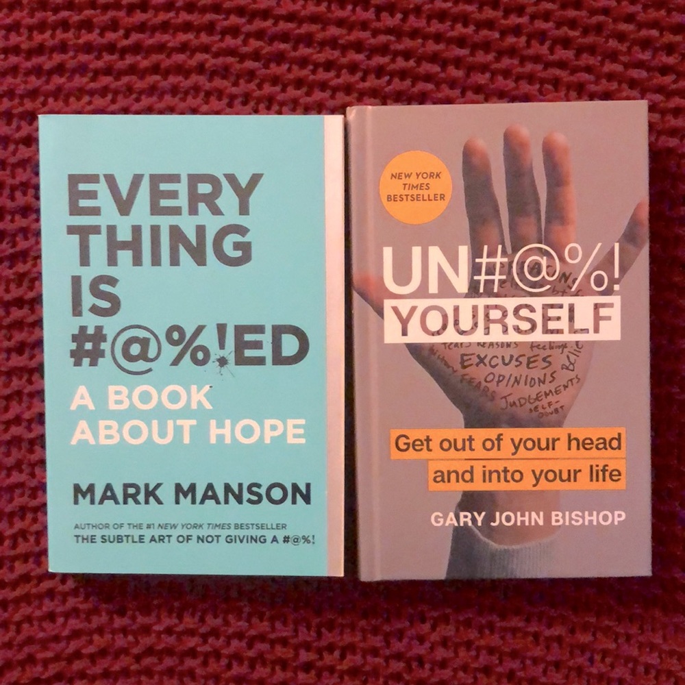 Self Help Books, Unf*** Yourself and Everything is F*****, Hardcover, Softcover